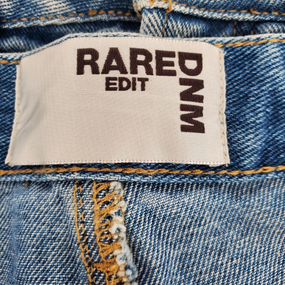 Rare DNM Edit High Rise Festival Denim Short Pearl Bow Size 24 Davis Blue New - Picture 9 of 12